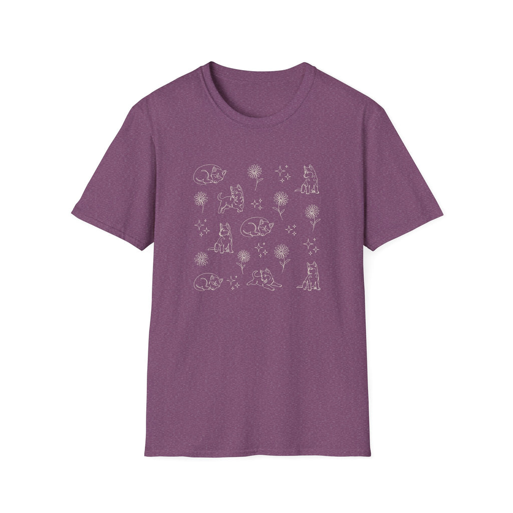 Playful Husky Pattern T-Shirt