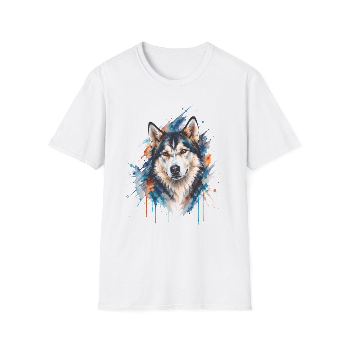 Watercolor Husky Splash T-Shirt