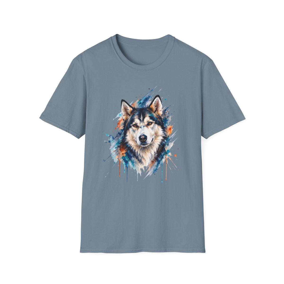 Watercolor Husky Splash T-Shirt
