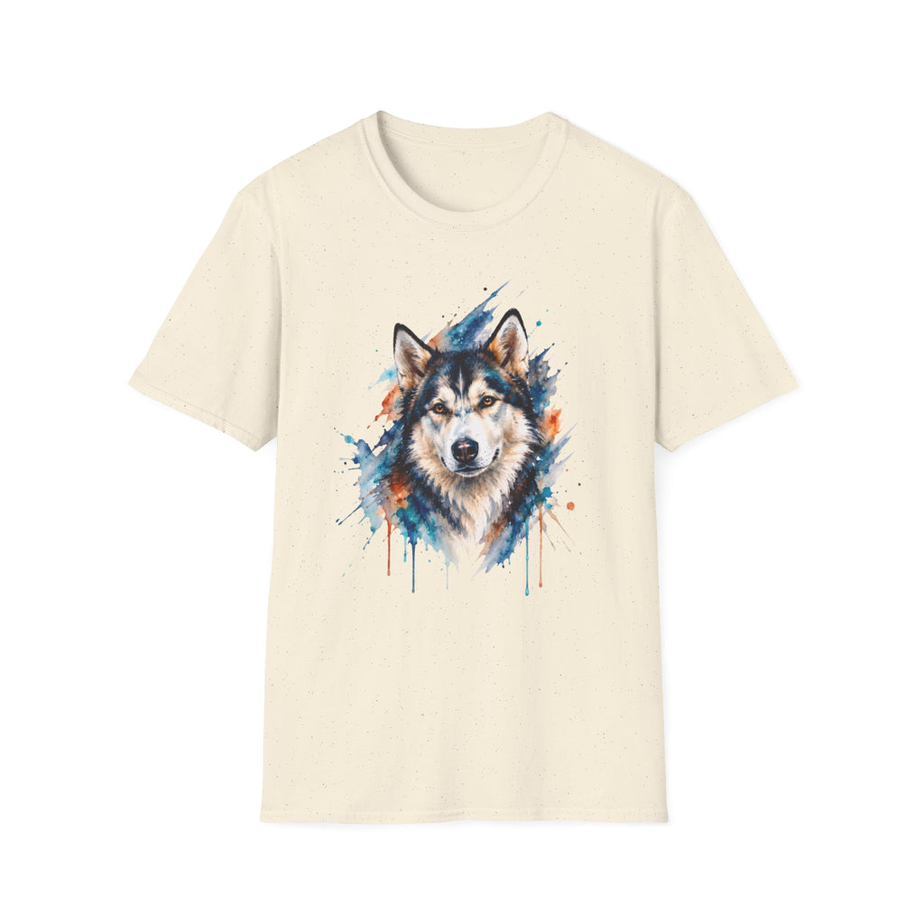 Watercolor Husky Splash T-Shirt