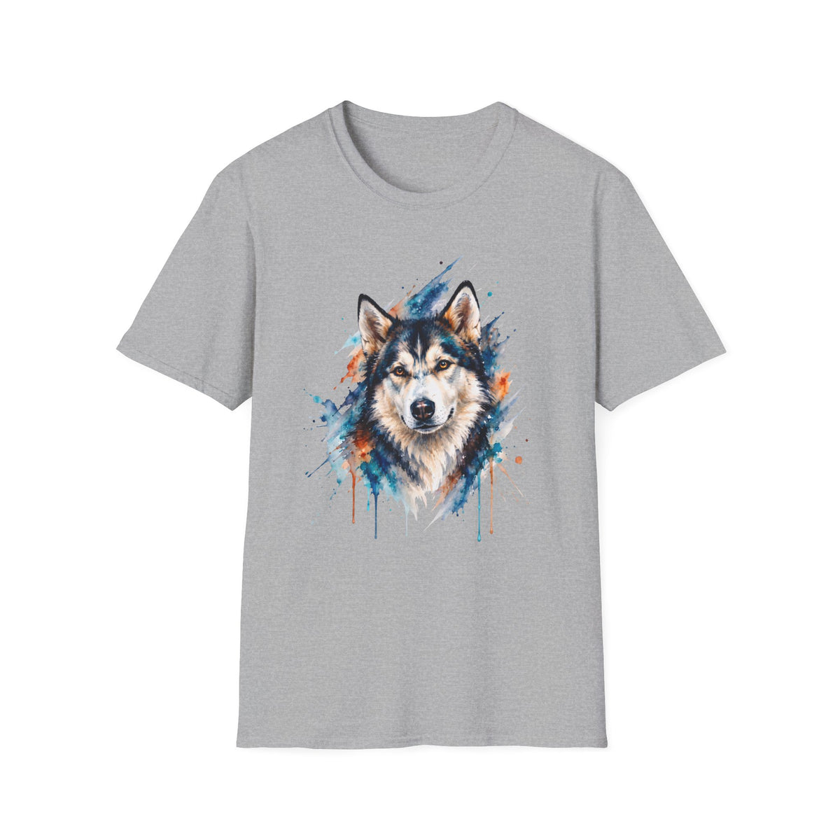 Watercolor Husky Splash T-Shirt