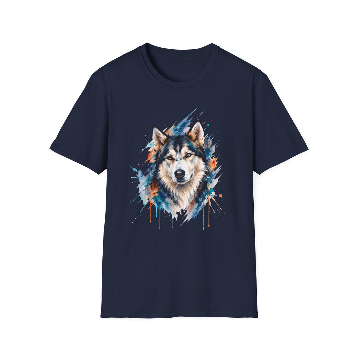 Watercolor Husky Splash T-Shirt