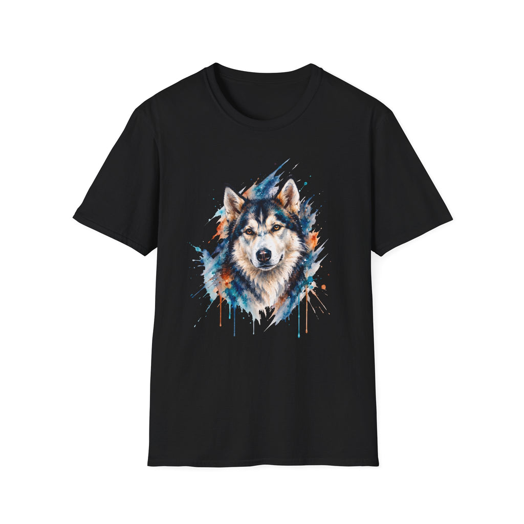 Watercolor Husky Splash T-Shirt