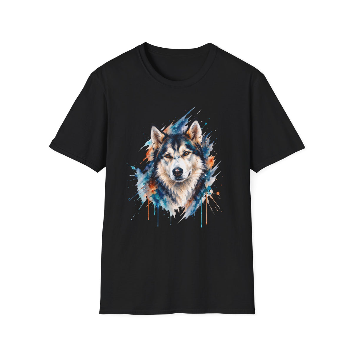 Watercolor Husky Splash T-Shirt